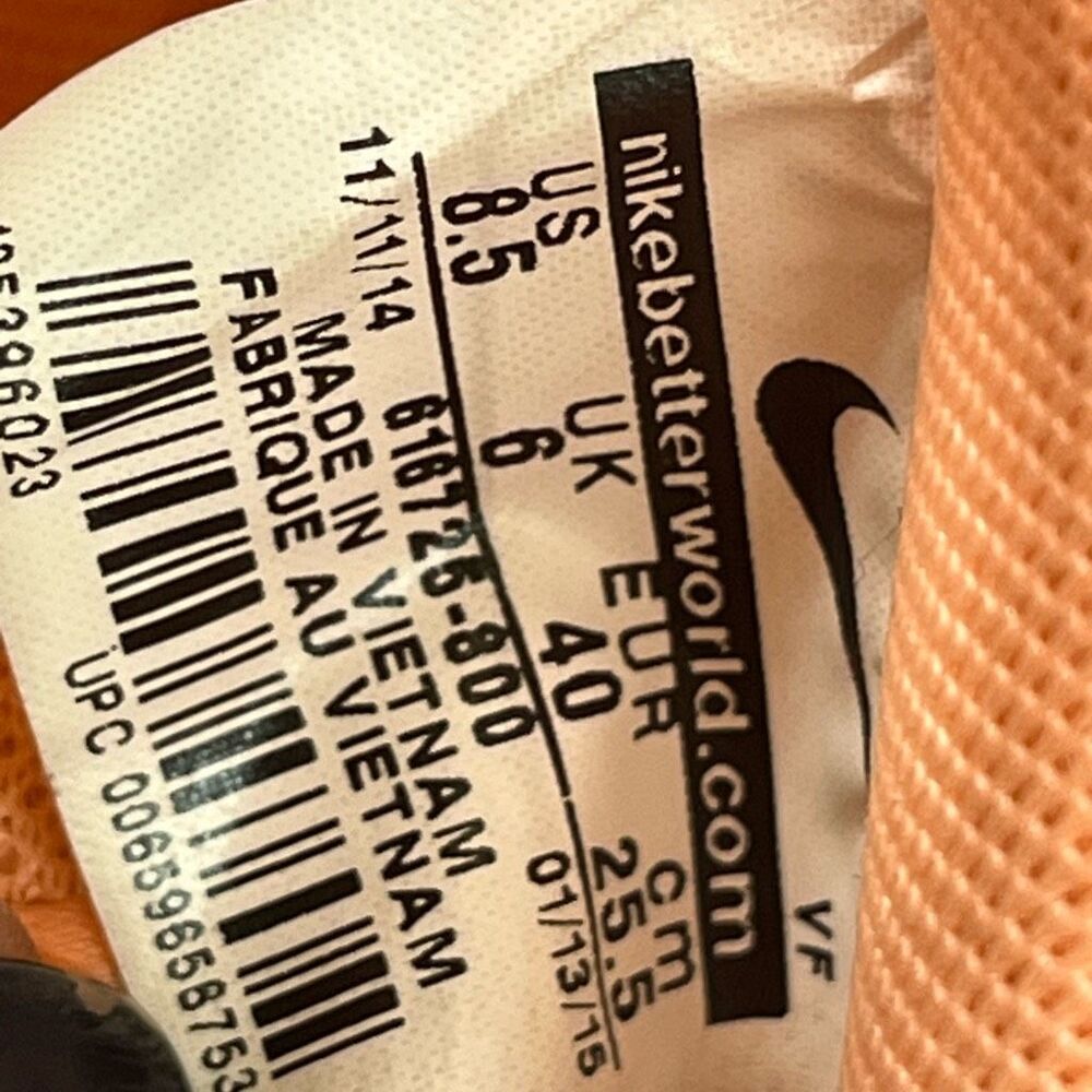 Nike Air Force 1 Low Women’s 8.5 – Orange/Peach Glow Textured Leather - Picture 8 of 8